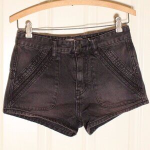 Free people black denim shorts size 25 y2k grunge style